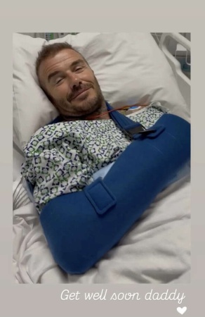David Beckham Recovering from Wrist Surgery: Victoria Beckham Posts Supportive Hospital Photo