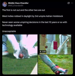 'West Indies should walk off the field', 'How are WI players not protesting?': Social media left gobsmacked by umpiring mistakes