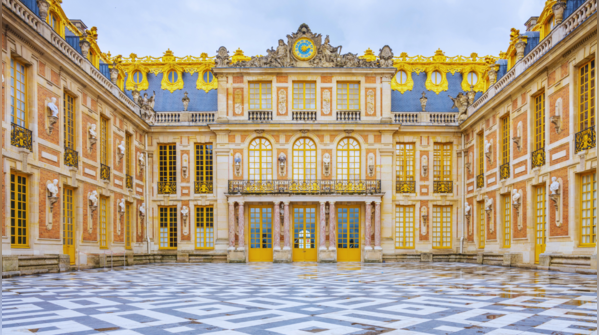 The opulent Palace of Versailles in France.