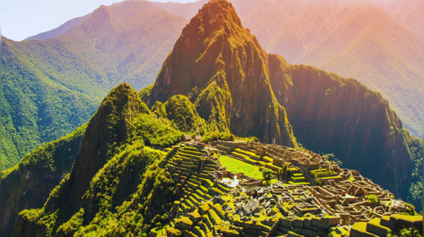 Breathtaking aerial view of Machu Picchu.