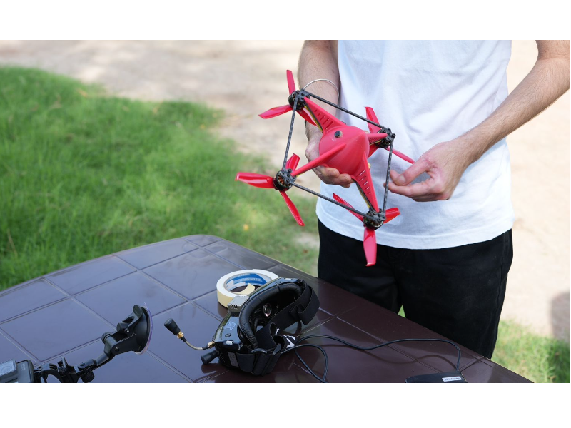 Mehar Singh with his record-breaking drone.