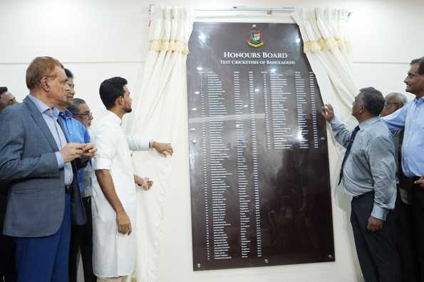 The newly unveiled Honours Board at Sher-e-Bangla National Cricket Stadium.